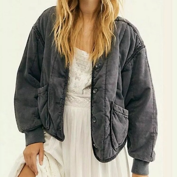 Free People Jackets & Blazers - Free People Mixed Signals Jacket- M Charcoal